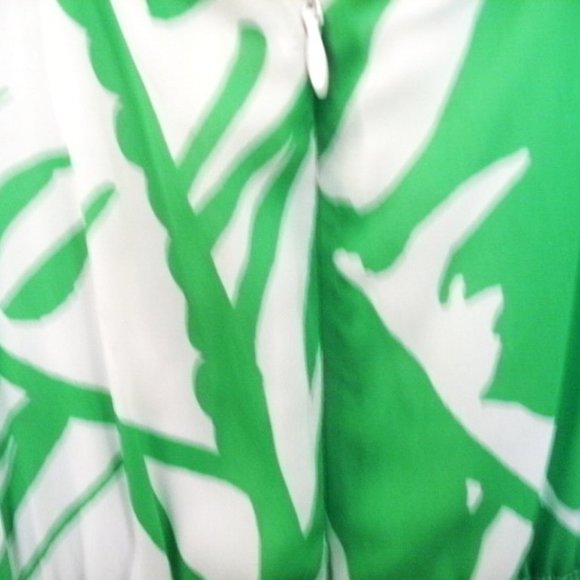 Lilly Pulitzer XS Green and White Palm Print Back Zip Silk Slip Maxi Jumpsuit - Picture 2 of 6